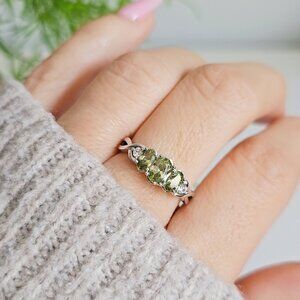 Sterling Silver Peridot Ring, Peridot Stone, Birthstone